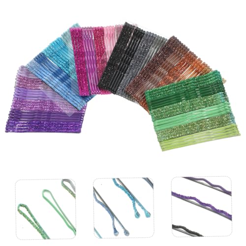 TOGEVAL 144 Stück Teiliges Metall Haarschmuck Bunte Glitzernde Haarspangen mit Wellenstruktur Langlebig und Rutschfest für Damen Vielseitige Haarnadeln für Dickes Dünnes Haar und von TOGEVAL