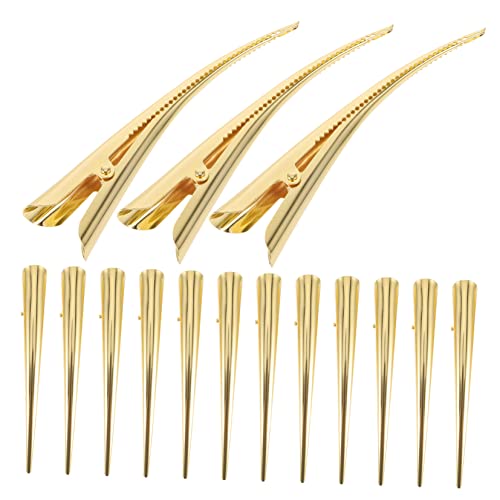 TOGEVAL 15stücke Metall Haarklammern Für Damen Flache Krokodilklemmen Haaraccessoires Haarstyling Zubehör Mit Zähnen Für Glatte Und Lockige Frisuren von TOGEVAL