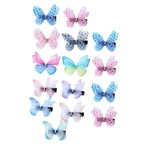 TOGEVAL 15 Stück Teiliges Haarklammern Schmetterlinge Bunte Organza Haarclips für und Mädchen Leichte und Verstellbare Haarschmuck Accessoires für Kreative Frisuren Zufällige Farbe von TOGEVAL