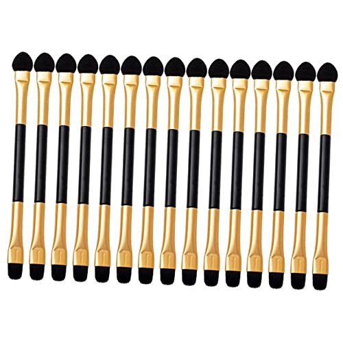 TOGEVAL 15 Stück Teiliges Lidschatten Pinselset Doppelkopf Applikatoren für Augen Make Up Tragbar für Zuhause Professionellen Salon von TOGEVAL