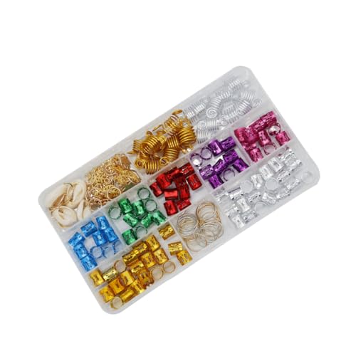 TOGEVAL 150 Stück Teiliges Haarschmuck Bunte Haarverlängerungsringe Verstellbar für Zöpfe Dreadlocks DIY Haar Accessoires Schmuck für Damen und Herren von TOGEVAL