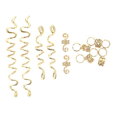 TOGEVAL 16 Stück Teiliges Haarring Langlebiger Zinklegierung Spiralförmige Dreadlock Frauen Einfach zu Befestigende Haarspangen zum Flechten von Zöpfen Geeignet für Dickes Langes und von TOGEVAL