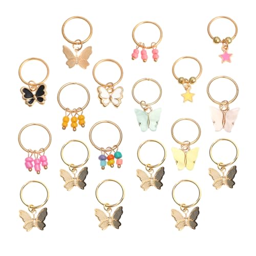 TOGEVAL 18 Stück Teiliges Schmetterling Dreadlock Clips für Zöpfe Charmante Haarringe für Damen Einfach zu Befestigen Geeignet für Verschiedene Haarlängen Typen Stilvoller Dreadlocks von TOGEVAL