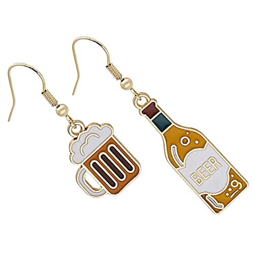 TOGEVAL Bier-ohrringe Asymmetrisch Für Damen St Patrick Day Ohrringe in Bierflaschenform Kleine Minimalistische Als Feiertags- von TOGEVAL