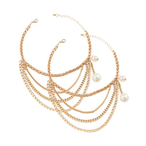 TOGEVAL Schuhkette für Damen Fußkettchen Metall mit Fransen Verstellbar für Sneakers und High Heels Kreativer Schuhschmuck Schickes Accessoire für von TOGEVAL