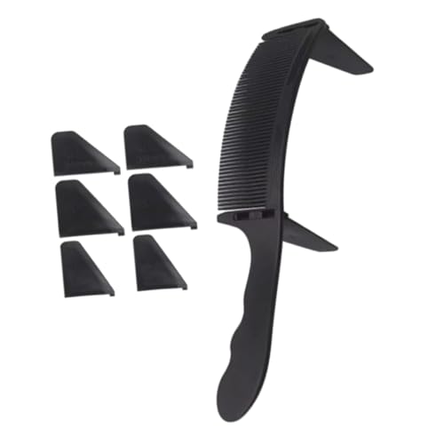 TOGEVAL Haarschneidekamm Für Männer Mit Gebogenem Kamm Aus Kunststoff Zum Einfachen Haarschneiden Und Trimmen Inklusive Kammführungen Für Glattes Und Kurzhaar von TOGEVAL