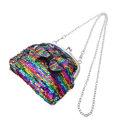 TOGEVAL 1stück Glitzer Geldbörse Mit Schleifen-Design Einseitige Schultertasche Bunte Aufbewahrungstasche Für Mädchen Für Partys Und Einkäufe von TOGEVAL