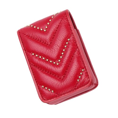 TOGEVAL 1stück Mini Kosmetiktasche Mit Spiegel Praktische Geldbörse Für Münzen Schlüsseln Und Kleinigkeiten Kompakt Für Schule Arbeit Shopping Rot von TOGEVAL