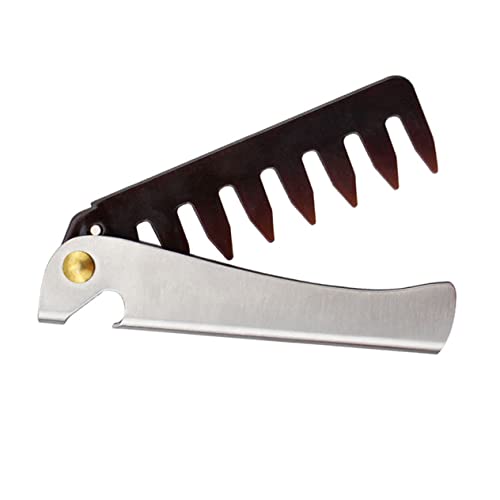 TOGEVAL Faltbarer Haarkamm Für Männer Aus Edelstahl Und Pp Massagekamm Mit Breiten Zähnen Tragbarer Herrenkamm Für Styling Und Kopfhautpflege Antistatisch Und Kompakt von TOGEVAL