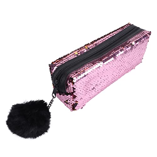TOGEVAL 1Stück Pailletten Mäppchen im Meerjungfrau Stil Kosmetiktasche für Schreibwaren Aufbewahrung von Kleinigkeiten Exquisites Design Roségold für von TOGEVAL