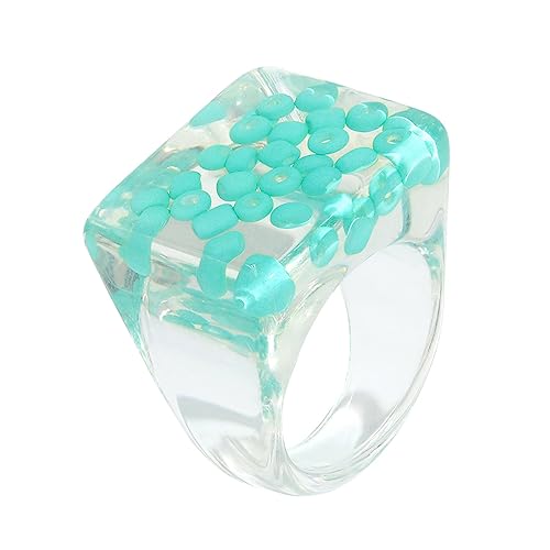 TOGEVAL 1pc Harz Kreativer Schmuck Für Frauen Übertrieben Mode Finger Ornament Harz Perle von TOGEVAL