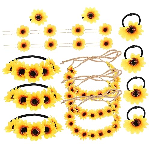 TOGEVAL 1satz Sonnenblumen-haarband Mit Haarklammern Handgemachte Hochzeits-accessoires Für Braut Party Cosplay Leicht Und Bequem Für Dekoration Und Fotoshootings von TOGEVAL