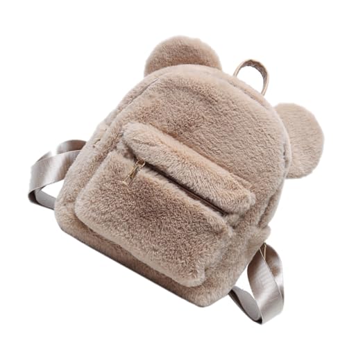 TOGEVAL 1stück Bär Ohren Rucksack Flauschiger Damen Rucksack Verstellbarer Schulterrucksack Süße Kawaii Tasche Multifunktional Für Reisen Und Alltag Geräumig Und Strapazierfähig von TOGEVAL