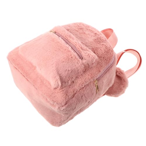 TOGEVAL Plüschrucksack Bärenohr Mädchen Rucksack Lässig Modisch Zwei-schulter Lagerung Tasche Flauschig Reißverschluss Reisen Camping Shopping Kurztrips von TOGEVAL