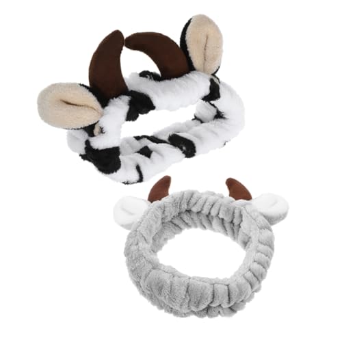 TOGEVAL 2stücke Elch-hörner-stirnbänder Weihnachts-geweih-haarbänder Flauschige Tier-gesichtsmaske Kosmetische Stirnbänder Für Hautpflege Und Make-up von TOGEVAL