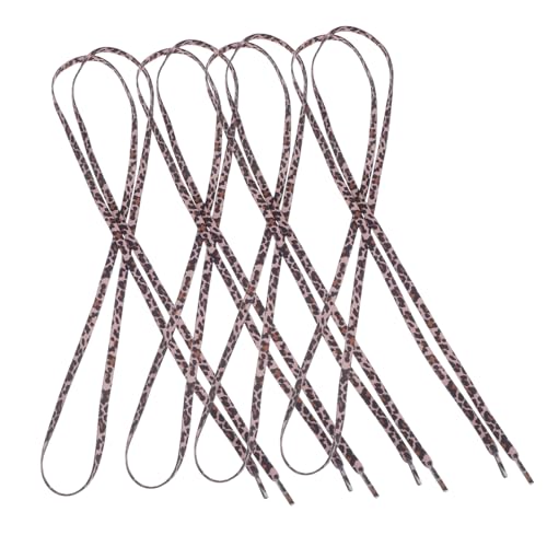 TOGEVAL 2 Paare Elastische Flache Schnürsenkel mit Leopardenmuster für Sneakers und Freizeitschuhe Robuste Polyester Schnürbänder für Damen und Herren von TOGEVAL