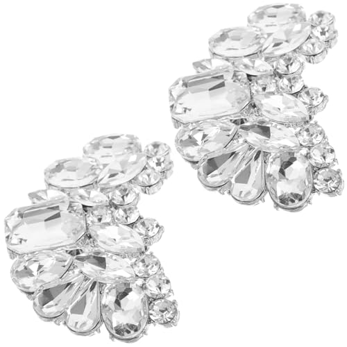 TOGEVAL 2 Stück Abnehmbare Schuhclips aus Robustem Zinklegierung Glänzende Strass Blüten Dekoration für Damen High Heels Vielseitig für Hochzeit Party und Alltag Modischer Schuhschmuck von TOGEVAL