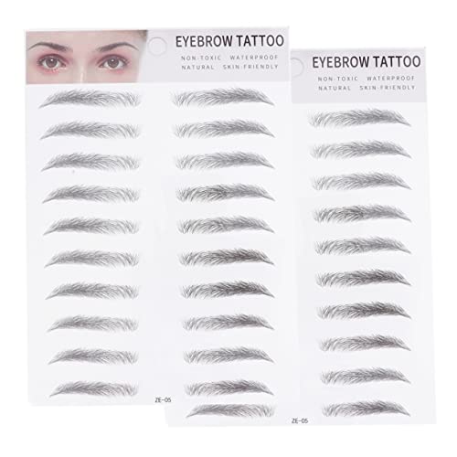 TOGEVAL 2 Stück Augenbrauen Transfer Aufkleber Imitation Augenbrauensticker für Männer und Leicht Anzuwenden für Dünne oder Spärliche Augenbrauen Formgebung Hautschäden von TOGEVAL