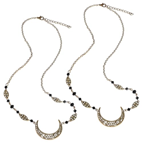 TOGEVAL 2 Stück Bohemian Kopfschmuck mit Mond Anhänger und Kristallverzierung Stilvolle Haarketten für und Mädchen für Hochzeiten und Besondere Anlässe von TOGEVAL