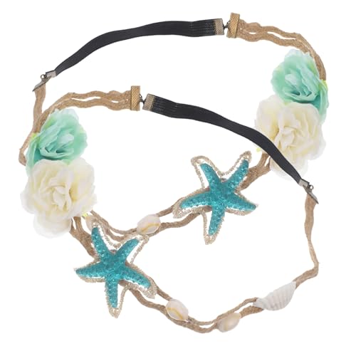 TOGEVAL 2 Stück Damen Haarband mit Seestern und Blumen Dekoration Langlebig Bequem und Vielseitig Geeignet für Geburtstagsfeiern Meerjungfrauen Mottopartys und Hochzeiten von TOGEVAL