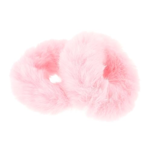 TOGEVAL 2 Stück Elastische Ponytail Halter Haarring Haarband aus Weichem Faux Pelz für Mädchen Flauschige Haargummis Sanft zu Haaren für Pferdeschwanz Dutt und Festlichen Haarschmuck von TOGEVAL