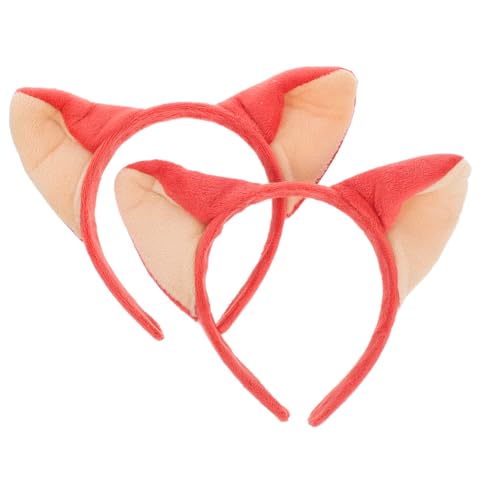 TOGEVAL 2 Stück Fuchsohren Stirnband Teilig Tierohren Haarreif für Mädchen Cosplay Kostüm Party Zubehör Charmanter Fuchs Ohren Kopfschmuck für Bühne Make Up und Alltag von TOGEVAL