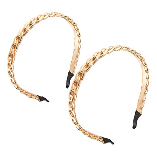 TOGEVAL 2stücke Metall Stirnband Vintage Kopfschmuck Damen Haarschmuck Haarband Für Hochzeit Geburtstag Party Kopfbedeckung Brautschmuck von TOGEVAL