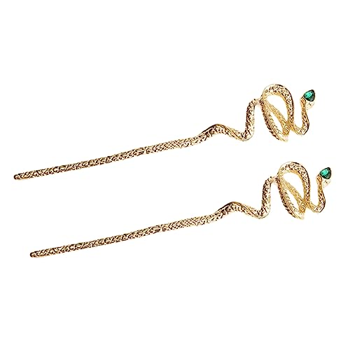 TOGEVAL 2stücke Snake Haarnadeln Mit Rhinestone Vintage Haarschmuck Für Hochzeiten Partys Und Cosplay Aus Zinklegierung Goldene Haarstäbchen Für Frauen von TOGEVAL