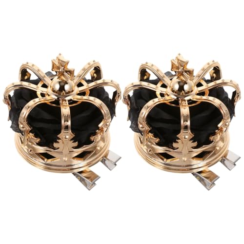 TOGEVAL 2stücke Mittelalterliche Krone Haarclips Kronenform Haarschmuck Halloween Party Kopfschmuck Damen Haar Styling Zubehör von TOGEVAL