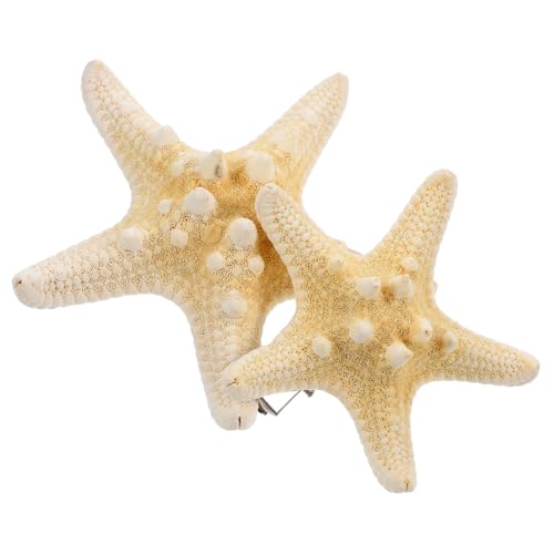 TOGEVAL 2 Stück Handgefertigte Fünfzackige Seestern Haarspangen Strand Haarschmuck für Damen Mädchen Natürliche Optik Leicht und Elegant für Party Braut Frisur Zufällige von TOGEVAL