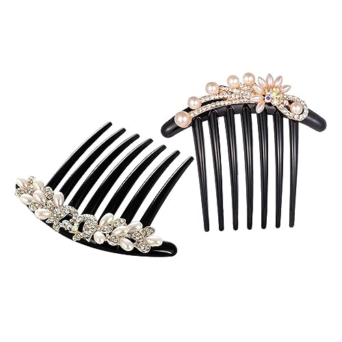 TOGEVAL 2 Stück Hochzeits Haarkamm aus Perlen und Strass Teiliges Brautschmuck für Elegant und für Hochzeit und Verlobung Vielseitig Einsetzbar von TOGEVAL