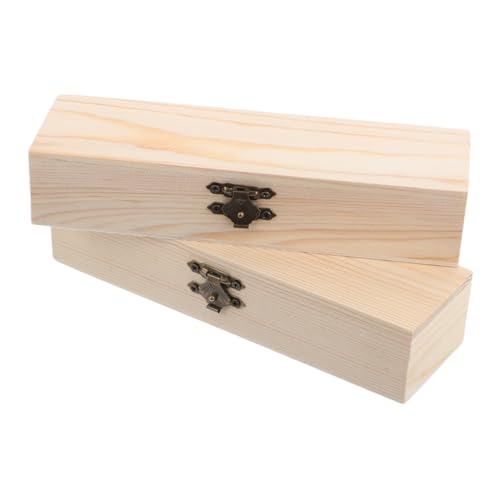 TOGEVAL 2 Stück Holz Stiftebox Selbstgestalten Handbemalt Robust und Leicht zu Reinigen für Schule und Büro Fördert Kreativität und Ordnung bei Kindern und Jugendlichen Vintage Pencil von TOGEVAL