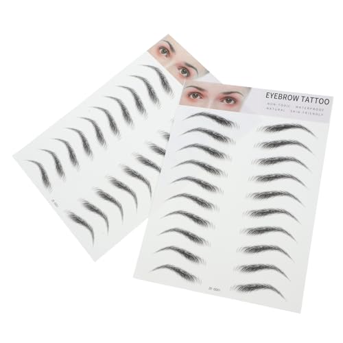 TOGEVAL 2 Stück Imitation Augenbrauen Transfer Sticker Realistische Haar Optik Selbstklebend Einfach Anzuwenden Langanhaltend Geeignet für Männer und Frauen mit Dünnen oder Hellen Brauen von TOGEVAL