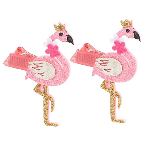 TOGEVAL 2 Stück Kinder Haarspangen in Flamingoform Haarschmuck Für Mädchen Strapazierfähige Haarnadeln in Pink Für Hochzeiten Und Partys von TOGEVAL