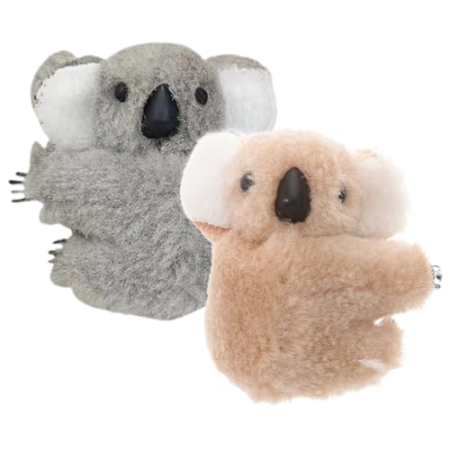 TOGEVAL 2 Stück Koala Haarklammern für Frauen Kleine Kuschelige Krallenclips in Khaki und Niedliche Stofftier Haarspangen für Feines Haar Vielseitig für Alltag Hochzeit Party und von TOGEVAL