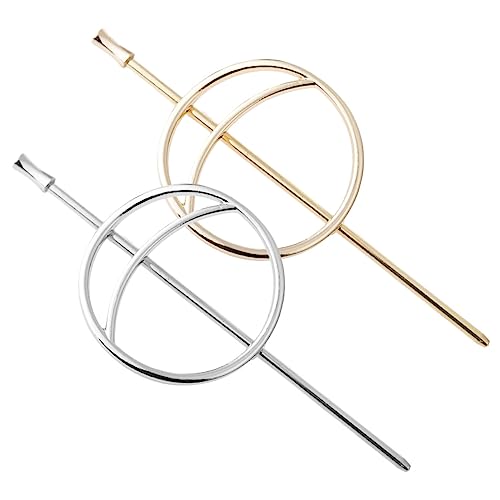 TOGEVAL 2 Stück Metall Haarnadel Dekorativer Haarschmuck für Damen Eleganter Runder Haarklammer Bun Halter Leichtes Langlebiges Haar Accessoire für Alltag Hochzeit Party Geeignet für von TOGEVAL