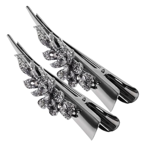 TOGEVAL 2 Stück Metall Haarspangen Damen mit Strasssteinen Entenschnabel Haarklammern für Besondere Anlässe und Alltag Vielseitige Haaraccessoires mit Funkelndem von TOGEVAL
