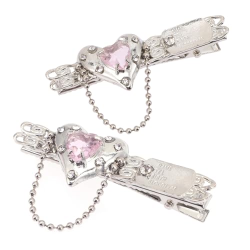 TOGEVAL 2 Stück Metall Herz Haarklammern mit Quasten Haarschmuck für Damen Rutschfeste Haarspangen zur Dekoration von Frisuren Silberfarbe für Verschiedene Haarsytles TOGEVAL 2 Stück Metall Herz Haarklammern mit Quasten Haarschmuck für Damen Rutschfeste Haarspangen zur Dekoration von Frisuren Silberfarbe für Verschiedene Haarsytles von TOGEVAL