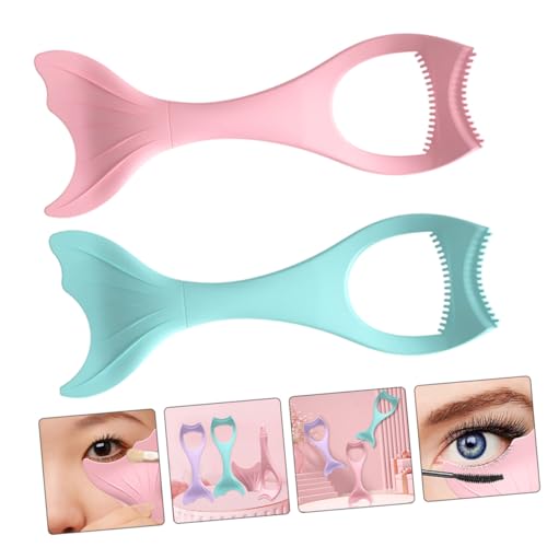 TOGEVAL 2 Stück Multifunktionale Make up Augen make up hilfe Silikon Eyelash Assist Gadget Mascara Schutz Eyeliner Schablone für Natürliche Wimpern und Präzise Lidstriche Geeignet für von TOGEVAL