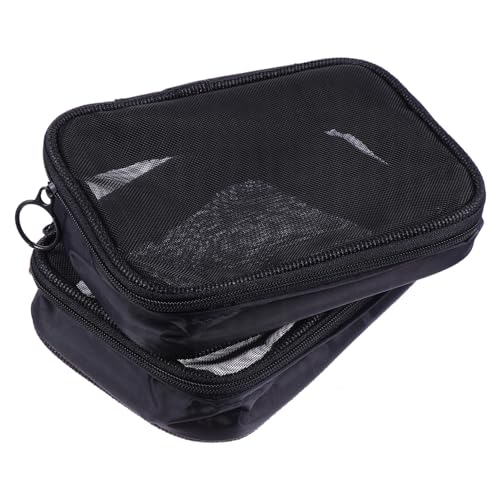 TOGEVAL 2 Stück Multifunktionaler Transparenter Kosmetiktasche aus Netzstoff Tragbarer Kulturbeutel für Reisen und Alltag Kompakter Toilettenartikel Organizer für Make Up und Kleine von TOGEVAL