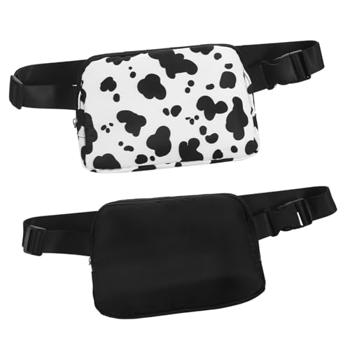 TOGEVAL 2stücke Fanny Packs Für Herren Und Damen Verstellbare Sling Bags Mit Cow-Design Leichte Und Komfortable Bauchtaschen Für Reisen Und Outdoor-aktivitäten von TOGEVAL