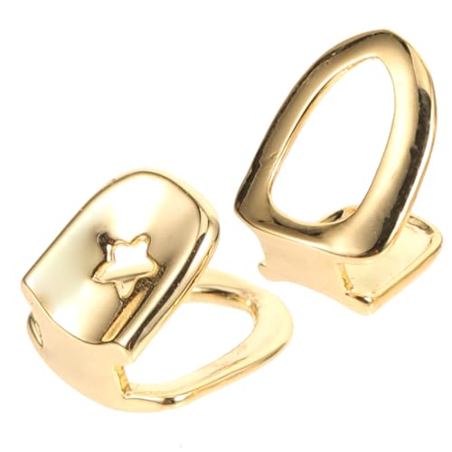 TOGEVAL 2stücke Zahngrills Im Hip Hop Style Aus Kupfer Für Partys Und Konzerte Flach Und Dekorativ Fake Zahnkappen-schmuck Für Aufführungen Und Kostüme von TOGEVAL