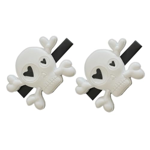 TOGEVAL 2 Stück Punk Stil Schädel Haarklammer Kunststoff Halloween Haarschmuck Frauen Kostüm Party Accessoire Leicht Tragbar Robust von TOGEVAL