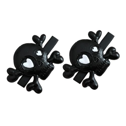 TOGEVAL 2 Stück Punk Stil Schädel Haarklammern Halloween Haarspangen Skull Haarclip Damen Party Zubehör Cosplay Haarschmuck von TOGEVAL