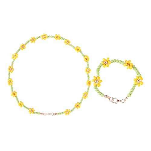 TOGEVAL 2 Stück Schmuckset Handgemachtes Armband und Halskette mit Bunten Acrylperlen für Mädchen für Geburtstagsfeiern und Kreative Bastelprojekte von TOGEVAL