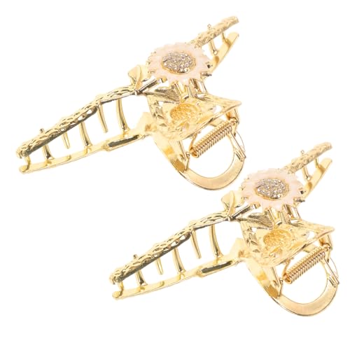 TOGEVAL 2 Stück Sonnenblumen Haarklammern aus Metall Stabile Haarkralle für Dickes Haar Modische Styling Hilfe für Mädchen und Frauen Geeignet für Alltag Party und Festliche Anlässe von TOGEVAL