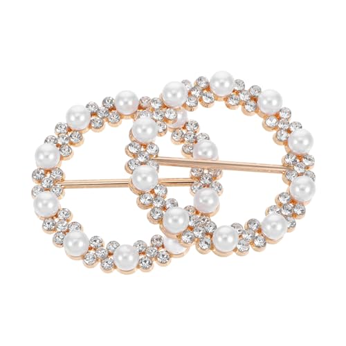 TOGEVAL 2 Stück Strass Schalringe mit Kristallen Legierung T Shirt Clips Vielseitige Halstuch und Schal Schnallen für Damenbekleidung und Accessoires von TOGEVAL