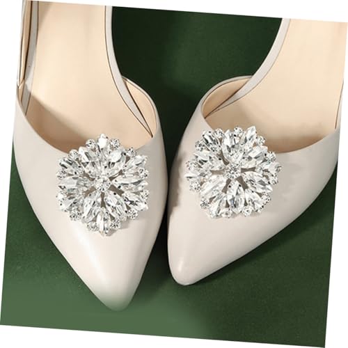TOGEVAL 2 Stück Strass Schuhclips mit Blumenmotiv Kreative Hochzeit Schuhschnallen Langlebige und Sichere Schuhclips Feine Verarbeitung Glänzend und Praktisch für Damen von TOGEVAL