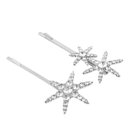 TOGEVAL 2 Stück Strass Stern Haar Clip für Frauen Glitzernde Haarnadeln aus Legierung mit Schmucksteinen für Süße Frisuren und Besondere Anlässe von TOGEVAL
