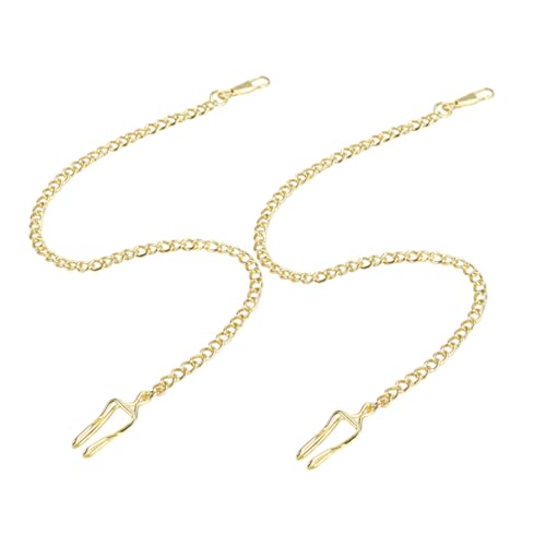 TOGEVAL 2 Stück Taschenuhrkette für Herren und Damen Goldene Kette für Weste und Geldbörse Hochwertiges Accessoire für Uhren und Schmuck von TOGEVAL